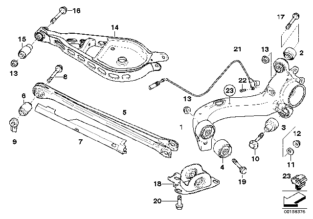 2008 BMW X3 Rear Axle Support / Wheel Suspension Diagram