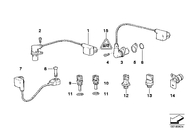 1997 BMW 740iL Sensors Diagram