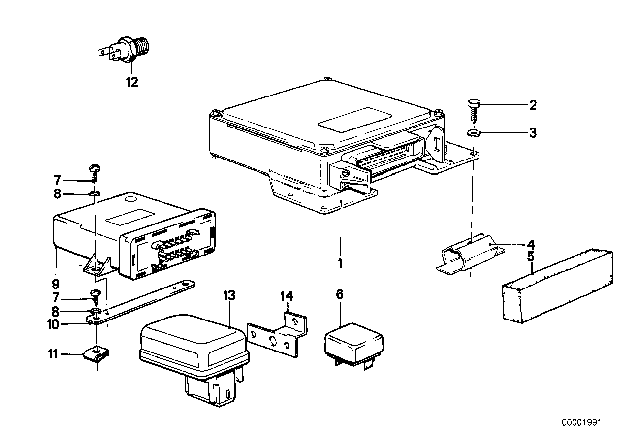 1984 BMW 733i Control Unit Diagram