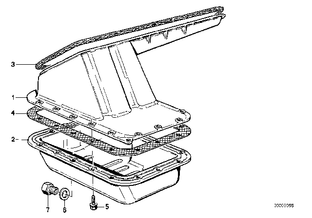 1985 BMW 318i Oil Pan Diagram