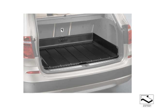 2017 BMW X3 Luggage Compartment Pan Diagram