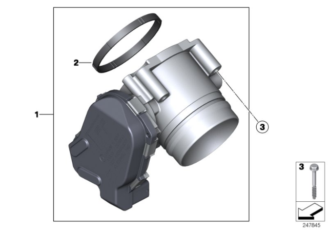 2015 BMW 328i xDrive Throttle Housing Assy Diagram