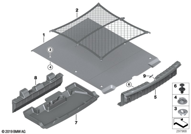 2015 BMW ActiveHybrid 3 Support, Luggage Compartment Floor Panel Diagram for 51477268923