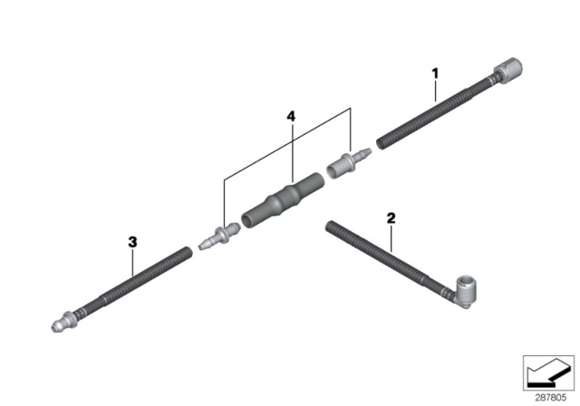 2012 BMW X6 Repair Sections, Hose Lines Diagram