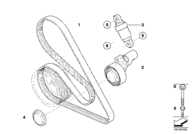 2009 BMW M3 Belt Drive Water Pump / Alternator Diagram