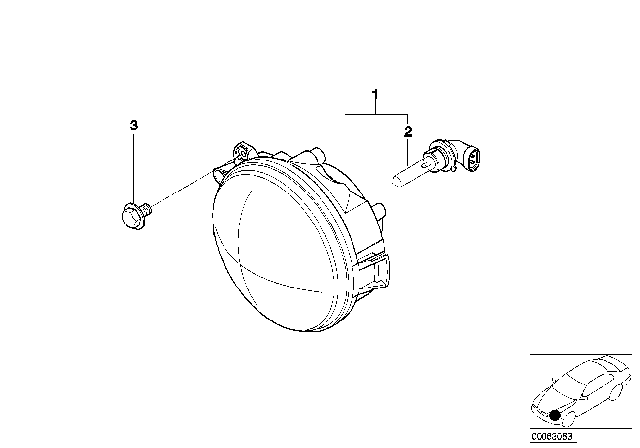 2002 BMW Z8 Headlight, High Beam Diagram