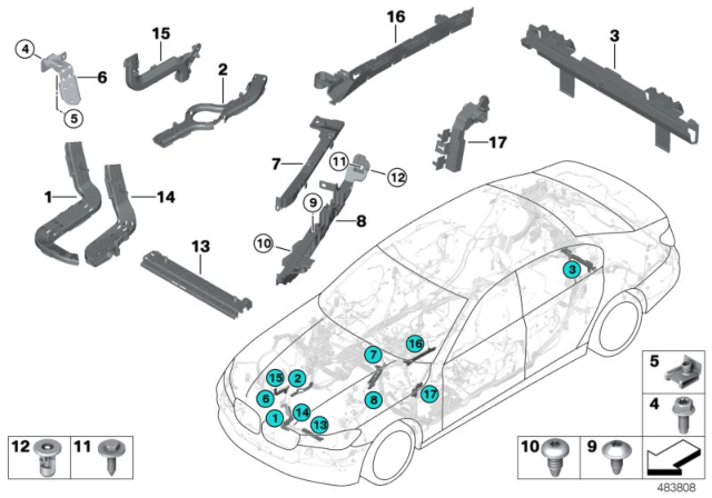 2020 BMW 540i Cable Guide Diagram