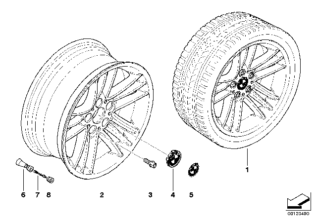 2004 BMW 530i BMW LA Wheel, Star Spoke Diagram 5