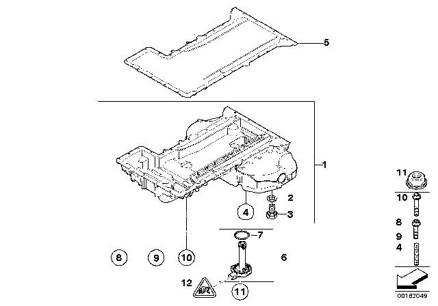 2013 BMW M3 Oil Pan / Oil Level Indicator Diagram