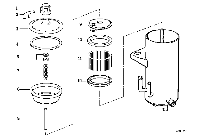 1997 BMW 850Ci Compression Spring Diagram for 32411140815