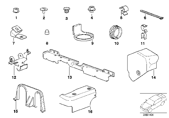 1989 BMW 735iL Cable Holder Diagram 2