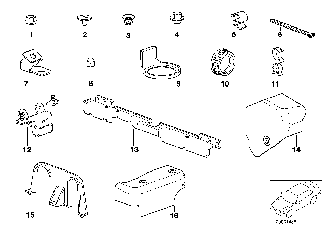 1995 BMW 530i Cable Holder Diagram