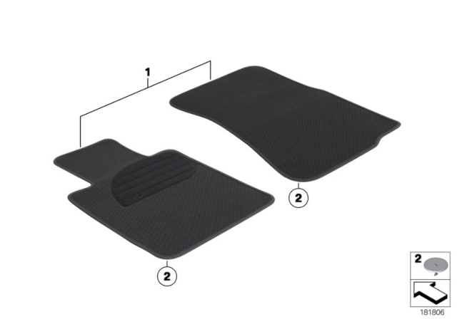 2009 BMW Z4 Floor Mats Diagram 2