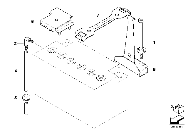 2009 BMW X3 Battery Holder And Mounting Parts Diagram
