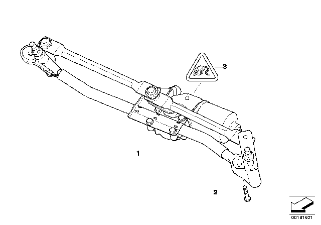 2010 BMW 128i Single Wiper Parts Diagram