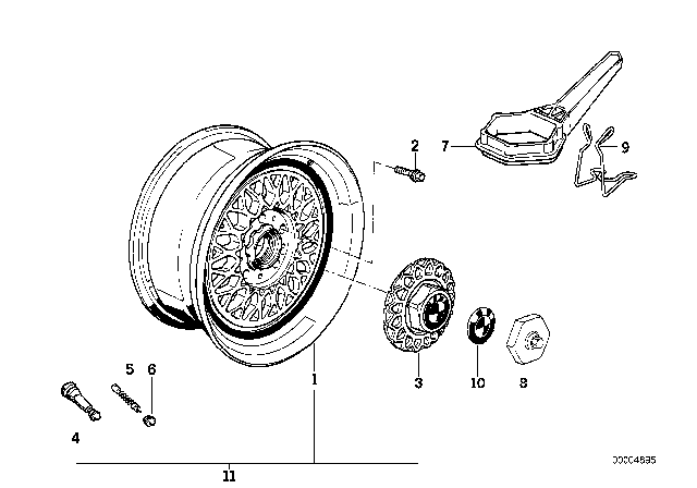 1994 BMW 525i Cross-Spoke Styling Diagram 2