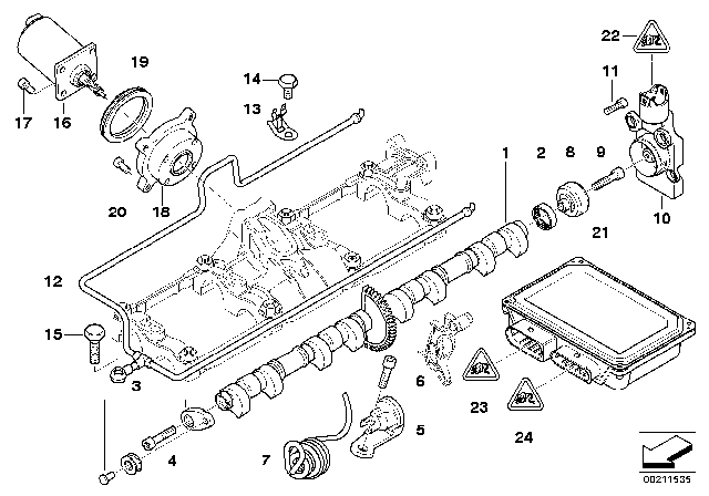 2005 BMW 745Li Valve Timing Gear, Eccentric Shaft, Actuator Diagram 1