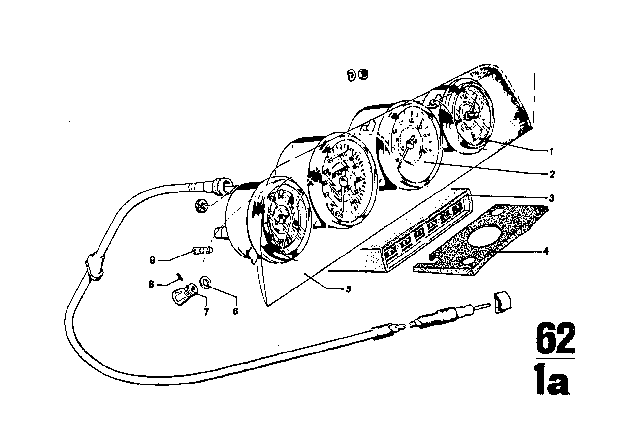 1971 BMW 3.0CS Instruments / Mounting Parts Diagram 2