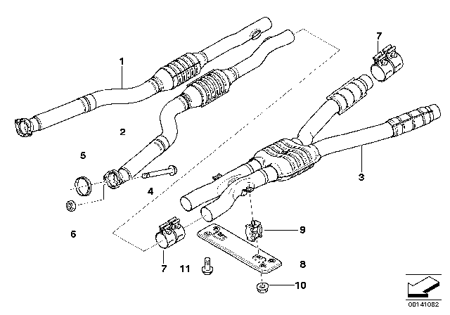 2006 BMW M5 Catalytic Converter / Centre Muffler Diagram