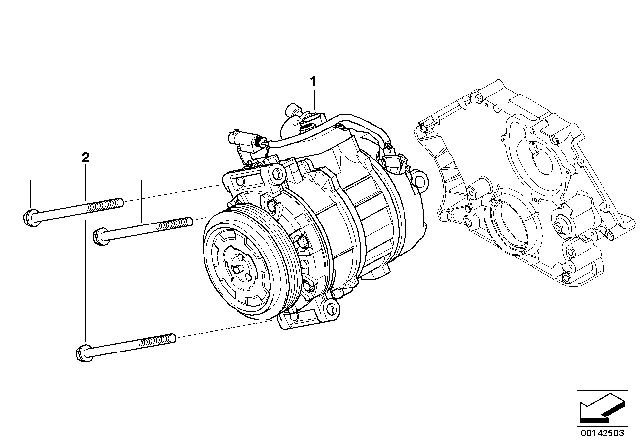 2006 BMW 530i Air Conditioning Compressor Diagram for 64526956715