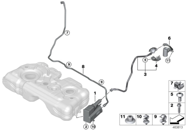 2020 BMW X2 Activated Charcoal Filter / Fuel Ventilate Diagram