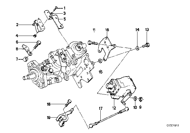 1985 BMW 524td Gear Change Lever Diagram for 11741277128