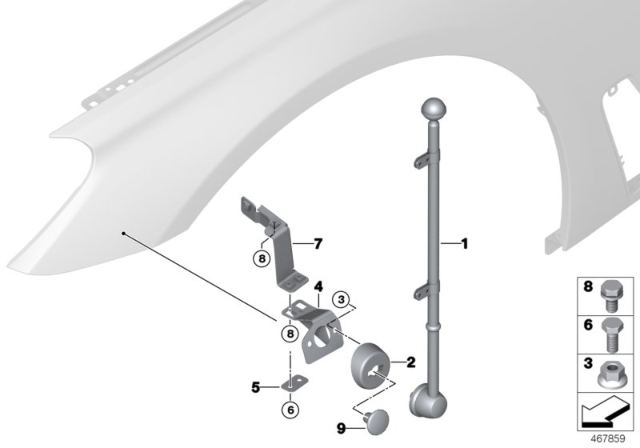 2019 BMW 750i Flag Holder Diagram