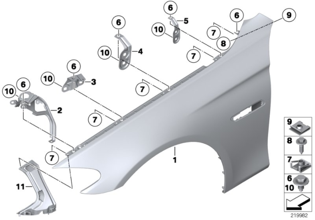 2013 BMW 535i xDrive Side Panel, Front Diagram