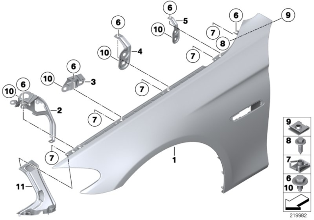 2016 BMW 535i Side Panel, Front Diagram