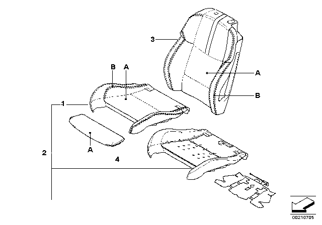 2013 BMW M3 Cover Backrest, Leather, Left Diagram for 52107976457