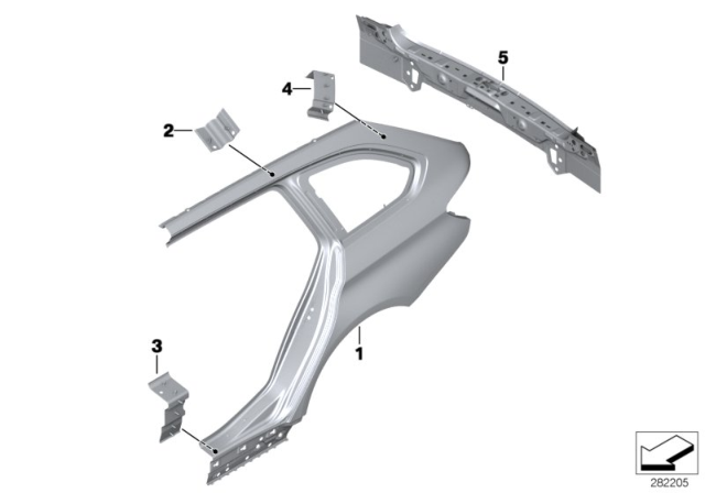 2016 BMW 328d xDrive Side Panel / Tail Trim Diagram