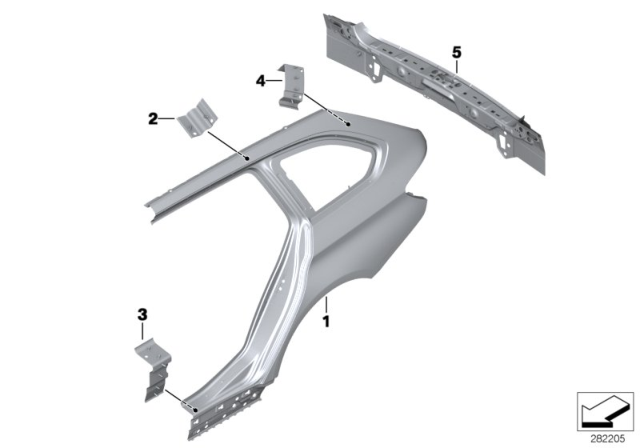 2015 BMW 328i xDrive Side Panel / Tail Trim Diagram