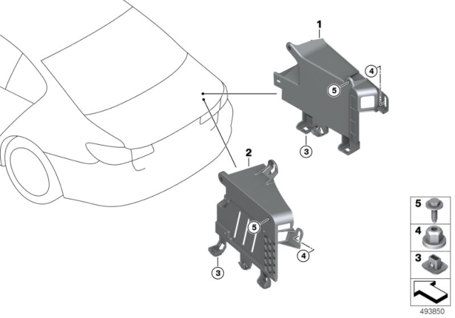 2018 BMW 540i Holder Power Control Unit PCU Diagram