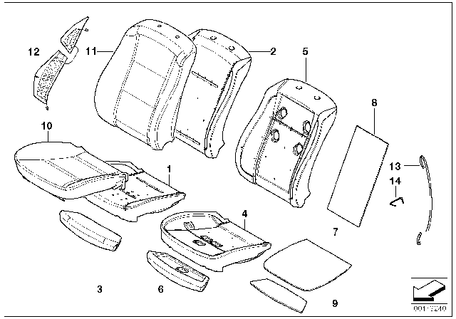 2010 BMW M5 Heating Element Backrest, Left Diagram for 52107898713