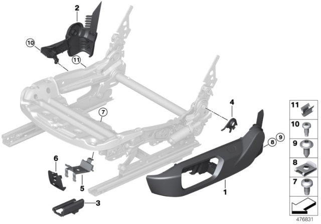 2017 BMW i8 Seat, Front, Seat Panels, Electrical Diagram