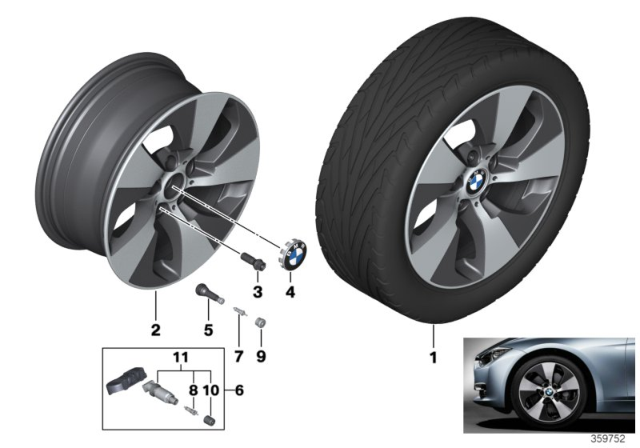 2014 BMW 320i BMW LA Wheel, Streamline Diagram 2