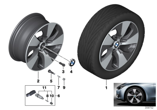 2015 BMW 328i xDrive BMW LA Wheel, Streamline Diagram 2