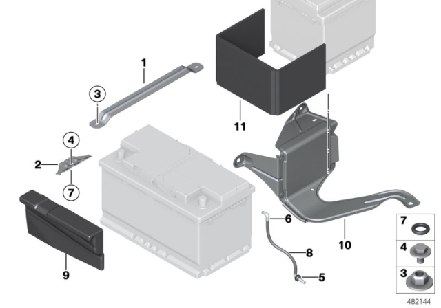2016 BMW 228i Battery Mounting Parts Diagram