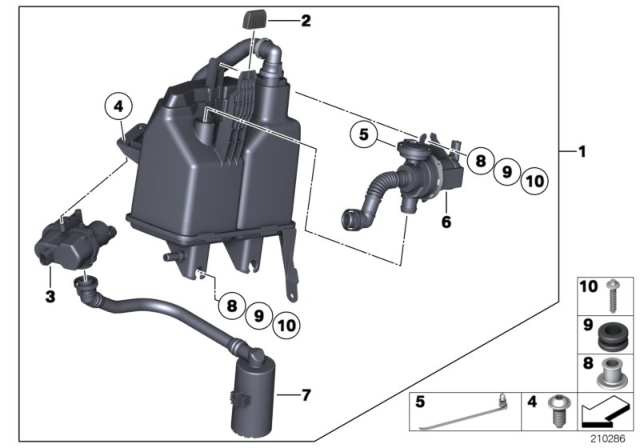 2011 BMW X6 Activated Charcoal Filter / Fuel Ventilate Diagram