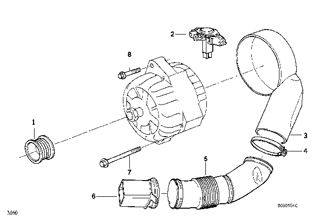 1994 BMW 740i Alternator Parts Diagram