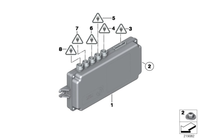 2016 BMW M6 ECU, Surround View Camera Diagram