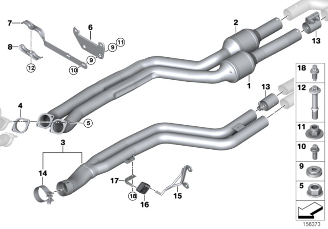 2012 BMW 335is Catalytic Converter / Front Silencer Diagram