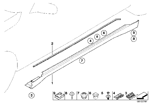 2006 BMW 760i Cover Door Sill / Wheel Arch Diagram 1