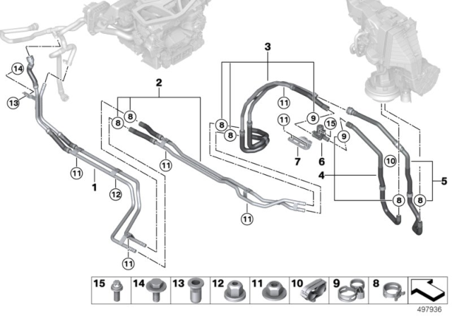 2020 BMW X7 COOLANT HOSE FEED, UNDERFLOO Diagram for 64216821665