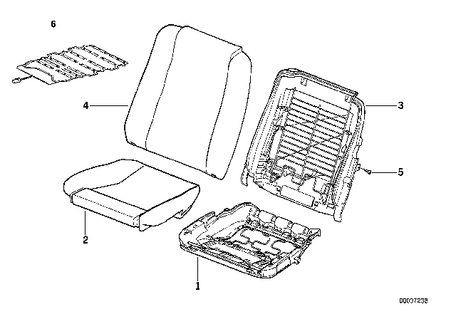 1996 BMW 840Ci Seat Parts Diagram