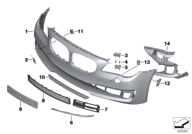 2015 BMW 740i Trim Panel, Front Diagram