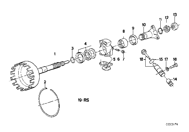 1985 BMW 318i Output (ZF 3HP22) Diagram