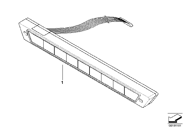 2007 BMW X5 Switch Unit, Centre Console Diagram