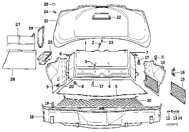 1991 BMW 850i Trim Panel Left Diagram for 51478128917