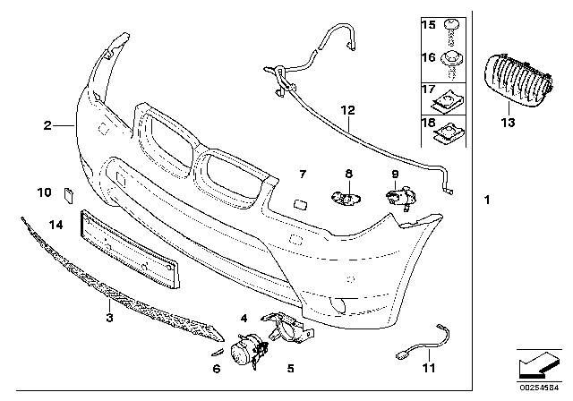 2005 BMW X3 Headlight Washer System Cover, Left Diagram for 51110305053